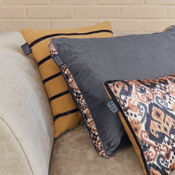 kaat amsterdam myron brown stripe square filled cushion 40cm x 40cm kaat amsterdam myron brown stripe square filled cushion 40cm x 40cm