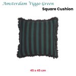 kaat amsterdam viggo green stripe square filled cushion 45cm x 45cm