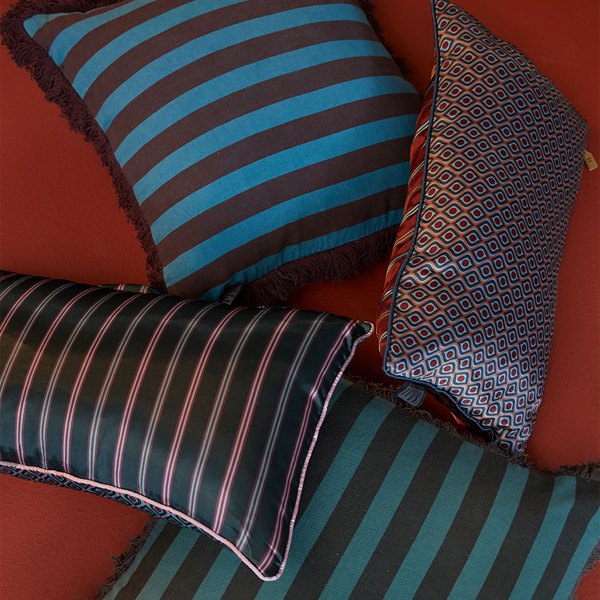 kaat amsterdam viggo green stripe square filled cushion 45cm x 45cm kaat amsterdam viggo green stripe square filled cushion 45cm x 45cm