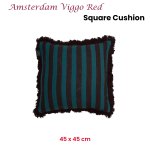 kaat amsterdam viggo red stripe square filled cushion 45cm x 45cm