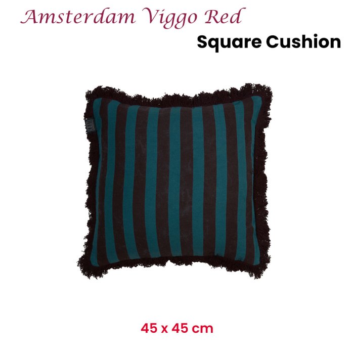 kaat amsterdam viggo red stripe square filled cushion 45cm x 45cm kaat amsterdam viggo red stripe square filled cushion 45cm x 45cm