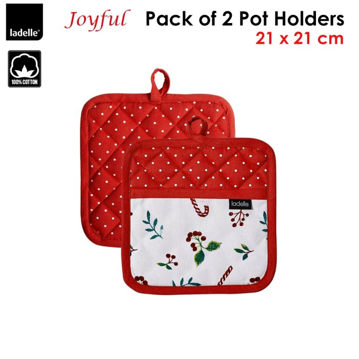 ladelle joyful red set of 2 pot holders 21 x 21 cm ladelle joyful red set of 2 pot holders 21 x 21 cm