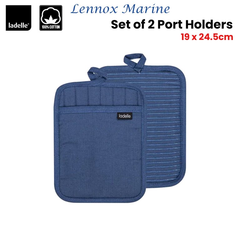 ladelle lennox marine set of 2 pot holders 19 x 24.5 cm ladelle lennox marine set of 2 pot holders 19 x 24.5 cm