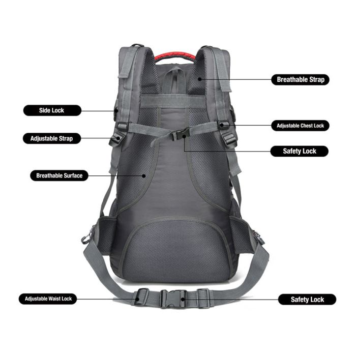 40l waterproof outdoor hiking backpack camping outdoor trekking bag(blue)