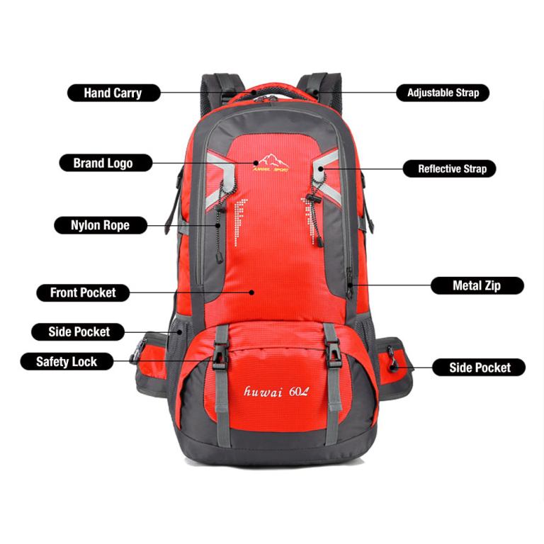 60l waterproof outdoor hiking backpack camping outdoor trekking bag(yellow) 60l waterproof outdoor hiking backpack camping outdoor trekking bag(yellow)