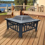 18 square metal fire pit outdoor heater" 18 square metal fire pit outdoor heater"