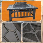 18 square metal fire pit outdoor heater" 18 square metal fire pit outdoor heater"