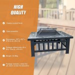 18 square metal fire pit outdoor heater" 18 square metal fire pit outdoor heater"