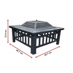 18 square metal fire pit outdoor heater" 18 square metal fire pit outdoor heater"
