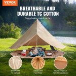 vevor canvas bell tent 4m/13.12ft 4 season camping yurt tent with stove jack vevor canvas bell tent 4m/13.12ft 4 season camping yurt tent with stove jack