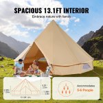 vevor canvas bell tent 4m/13.12ft 4 season camping yurt tent with stove jack vevor canvas bell tent 4m/13.12ft 4 season camping yurt tent with stove jack