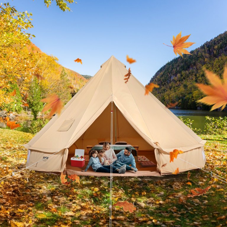 vevor canvas bell tent 4m/13.12ft 4 season camping yurt tent with stove jack vevor canvas bell tent 4m/13.12ft 4 season camping yurt tent with stove jack