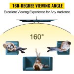 vevor tripod projector screen with stand 70 inch 16:9 4k hd projection screen stand wrinkle free height adjustable portable screen for projector indoor & outdoor for movie, home cinema, gaming, office