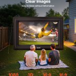 vevor 16 ft inflatable movie screen 16:9 600d movie projector with portable bag