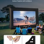 vevor 16 ft inflatable movie screen 16:9 600d movie projector with portable bag