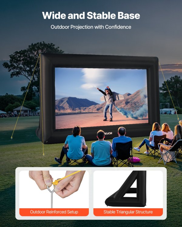vevor 16 ft inflatable movie screen 16:9 600d movie projector with portable bag vevor 16 ft inflatable movie screen 16:9 600d movie projector with portable bag