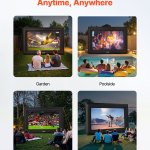 vevor 16 ft inflatable movie screen 16:9 600d movie projector with portable bag