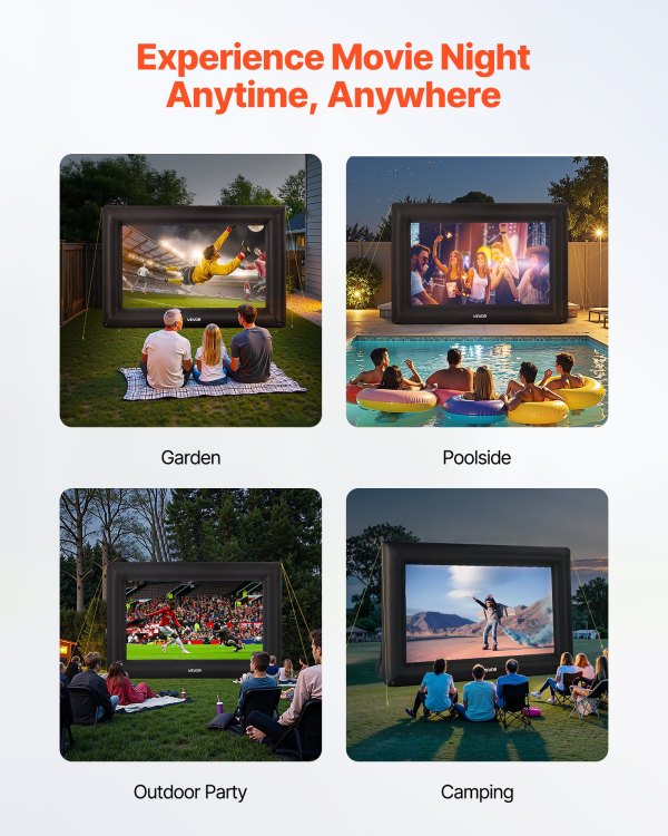 vevor 16 ft inflatable movie screen 16:9 600d movie projector with portable bag vevor 16 ft inflatable movie screen 16:9 600d movie projector with portable bag