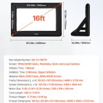 vevor 16 ft inflatable movie screen 16:9 600d movie projector with portable bag
