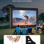 vevor 20 ft inflatable movie screen 16:9 600d movie projector with portable bag