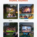 vevor 20 ft inflatable movie screen 16:9 600d movie projector with portable bag