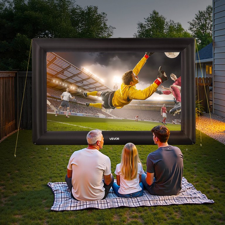 vevor 20 ft inflatable movie screen 16:9 600d movie projector with portable bag