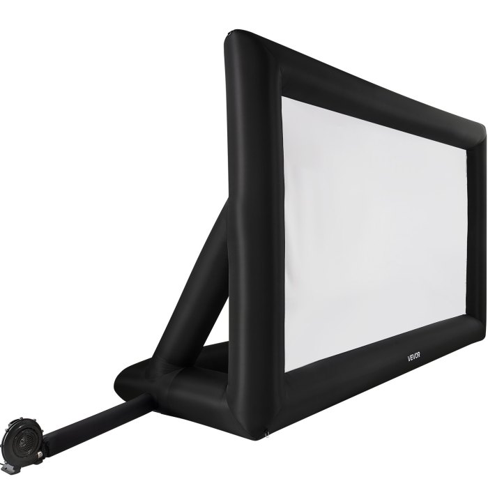 vevor 20 ft inflatable movie screen 16:9 600d movie projector with portable bag