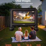 vevor 15 ft inflatable movie screen 16:9 600d movie projector with portable bag