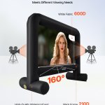 vevor 15 ft inflatable movie screen 16:9 600d movie projector with portable bag