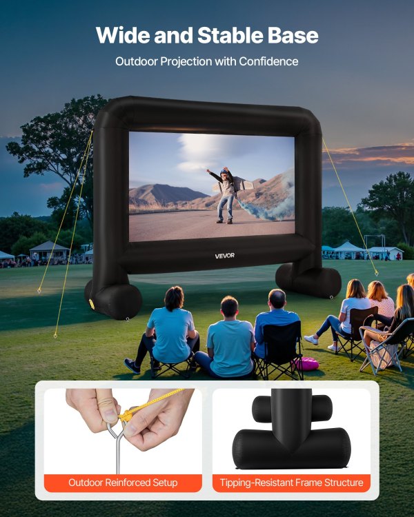 vevor 15 ft inflatable movie screen 16:9 600d movie projector with portable bag vevor 15 ft inflatable movie screen 16:9 600d movie projector with portable bag