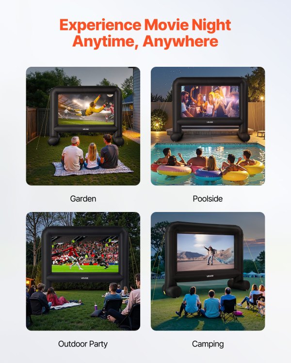 vevor 15 ft inflatable movie screen 16:9 600d movie projector with portable bag vevor 15 ft inflatable movie screen 16:9 600d movie projector with portable bag