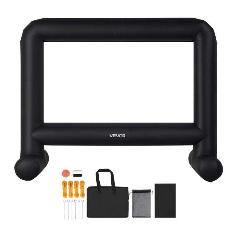 vevor 15 ft inflatable movie screen 16:9 600d movie projector with portable bag