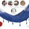 outdoor undercover cotton mayan legacy hammock with hand crocheted tassels king size blue