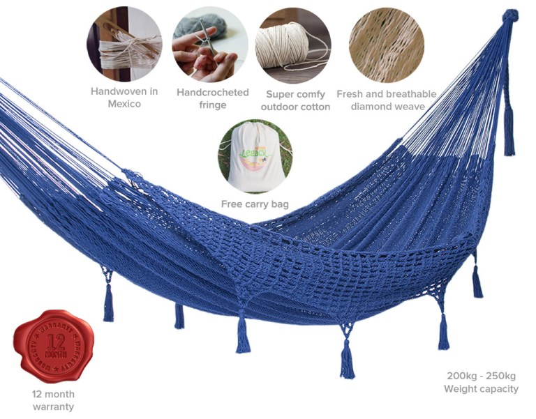 outdoor undercover cotton mayan legacy hammock with hand crocheted tassels king size blue outdoor undercover cotton mayan legacy hammock with hand crocheted tassels king size blue