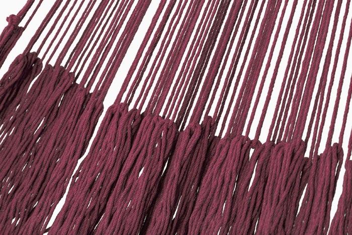 outdoor undercover cotton mayan legacy hammock with hand crocheted tassels king size maroon