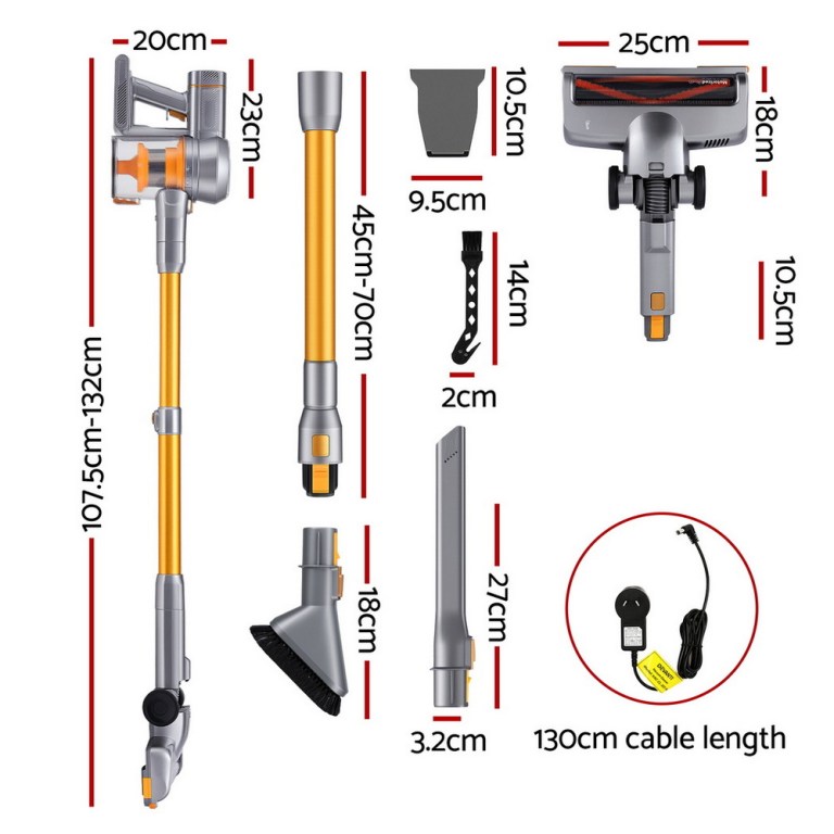 devanti 300w stick vacuum cleaner cordless self standing golden devanti 300w stick vacuum cleaner cordless self standing golden
