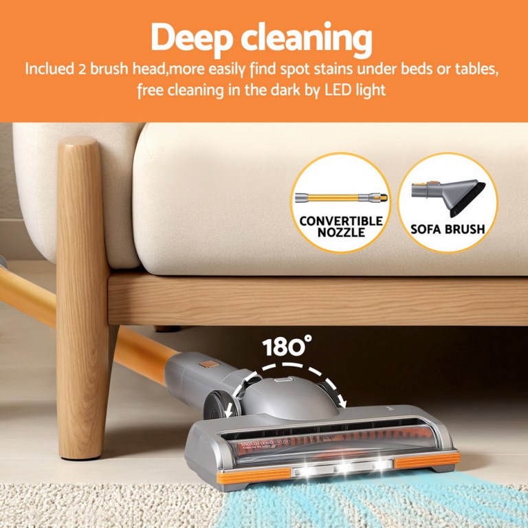 devanti 300w stick vacuum cleaner cordless self standing golden devanti 300w stick vacuum cleaner cordless self standing golden