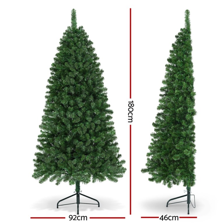 jingle jollys christmas tree 1.8m led corner xmas tree half 8 modes multi color