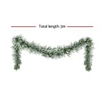 jingle jollys 3m christmas garland pre lit led lights snow frosted tips decor