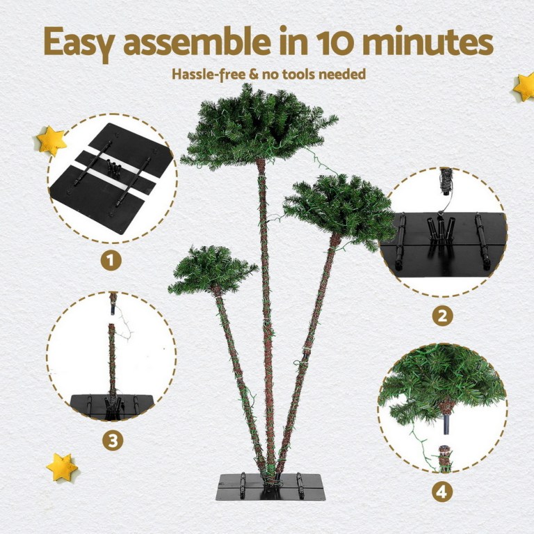 jingle jollys christmas tree 3 in 1 led xmas palm tree party decor 1.2/1.5/1.8m