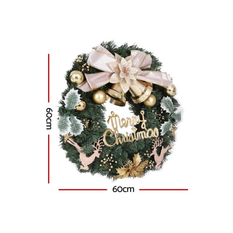 jingle jollys christmas wreath 60cm garland flowers baubles party decorations jingle jollys christmas wreath 60cm garland flowers baubles party decorations