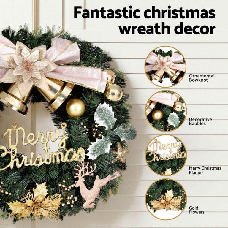 jingle jollys christmas wreath 60cm garland flowers baubles party decorations jingle jollys christmas wreath 60cm garland flowers baubles party decorations