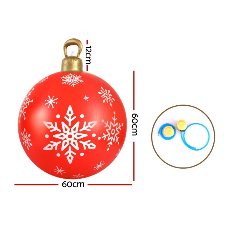 jingle jollys christmas inflatable ball bauble 60cm outdoor decoration red