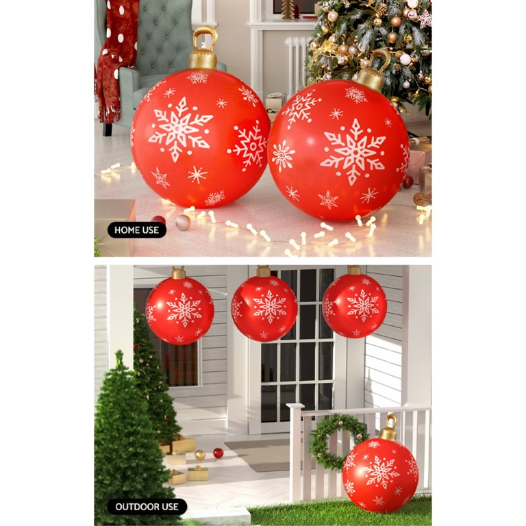 jingle jollys christmas inflatable ball bauble 60cm outdoor decoration red