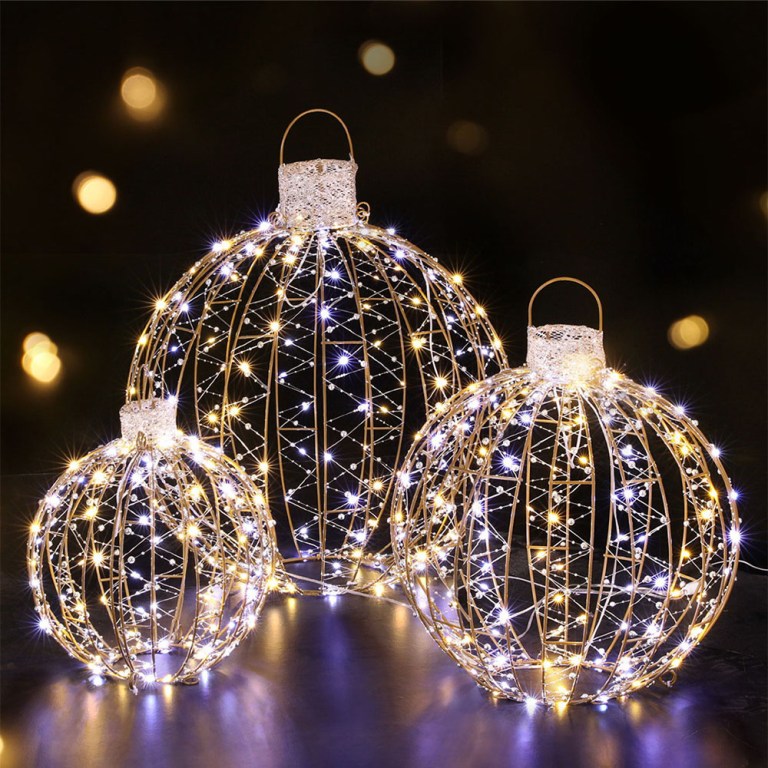 3 pcs christmas lights 360 led fairy light ball decorations jingle jollys