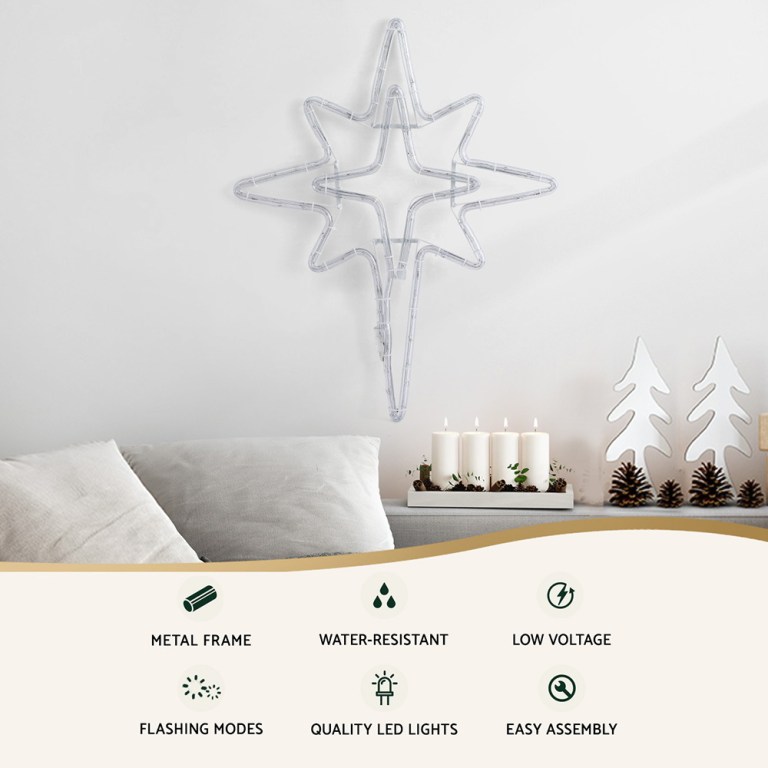 jingle jollys christmas lights 57cm bethlehem star 90 led xmas decorations motif