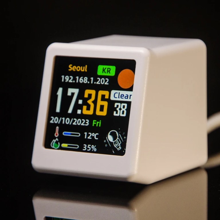 GeekMagic Ultra Smart WiFi Weather Forecast Station Bed Clock for Desktop Decoration, photo Album with Gif Animation 2