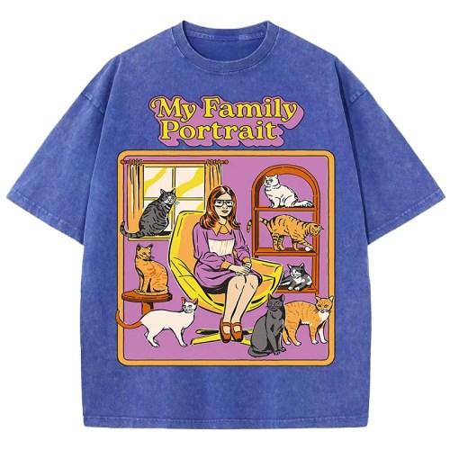 my family portrait design retro men t shirt casual loose tee shirts snow wash t shirt hip hop cotton new unisex short sleeve My Family Portrait Design Retro Men T-Shirt Casual Loose Tee Shirts Snow Wash T Shirt Hip Hop Cotton New Unisex Short Sleeve