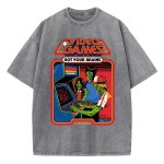 Video Games Rot Your Brains Washed Retro Mens T-Shirt Cotton Loose Tees Cotton Oversize Streetwear Breathable Tshirt Couple 4