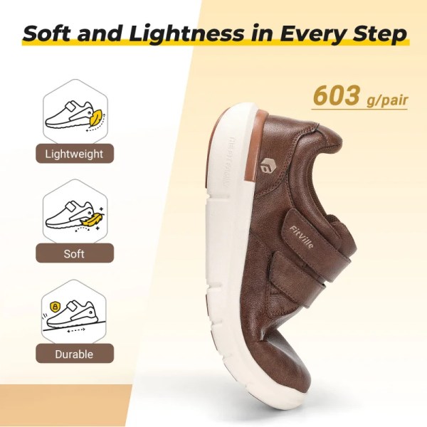 fitville men's leather shoes wide walking shoes FitVille Men's Leather Shoes Wide Walking Shoes 3